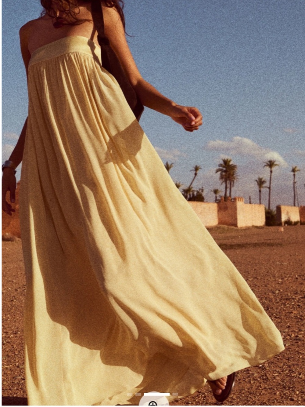 Reformation Strapless Soft Yellow Maxi Dress size 6